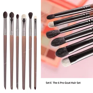 Cosmetic 2 6 pcs Makeup Eye Shadow Brush Set Goat Hair Tool Ultra Soft Make Up Tapered Blender Diffuse Kit Cut Crease Brush Makeup Tools AccessoriesMakeup Brushes