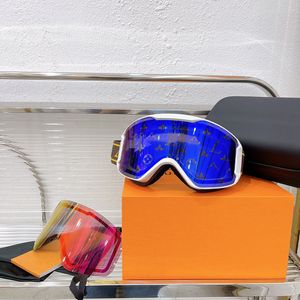 Designer Skibrille Ski Sonnenbrille Männer Frauen Professionelle Top-Qualität Rosa Brille Blau Doppelschicht Nebelfest Winter Outdoor Schnee Skifahren Sport Lux B7Bx #