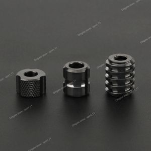 Black Titanium Alloy Knife Beads Paracord Umbrella Rope EDC Screw Thread Paracord Bead Zipper Accessories Camping HikingParacord black titanium knife bead