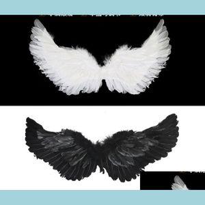 Parti Dekorasyonu Angel Wing Feather Peri Wingsare Swallow Tasarım Cadılar Bayramı Noel Masquerade Karnaval Cos Kostümleri sahne siyah d dhg0w