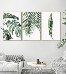 Плакат с тропическими растениями в скандинавском стиле, зеленые листья, декоративная картина, современные настенные художественные картины для гостиной, домашний декор1181976