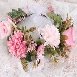 Направления розовые искусственные розовые цветы свадебные головные уборы гирлянды брачные аксессуары для волос украшения для волос ювелирные изделия