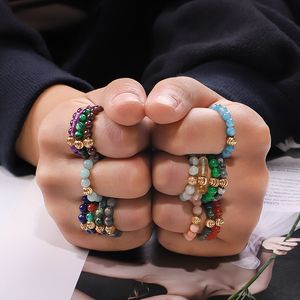 Großhandel Billig 4mm Perlenringe Frau Schmuck Handgemachter Ring Druzy Natürliche Heilende Kristallsteinringe Für Männer