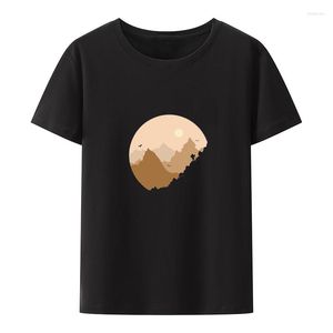 Erkekler Tişört Yürüyüş Dağ Pamuk T-Shirts Macera Stili Doğa Seyahat O yaka Kısa Kollu Gömlek