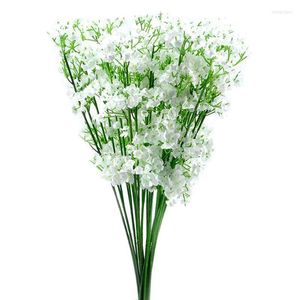 Dekoratif çiçekler 12 saplar yapay beyaz çingenti ipek çiçek demet Bebeğin nefesi