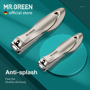 Nail Clippers MRGREEN Stainless Steel Anti Splash Fingernail Cutter Manicure Tools Bionics Design Trimmer Pedicure Scissor 230417