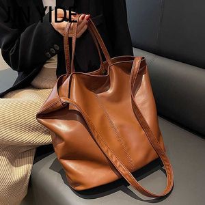 Omuz çantaları jin yide kadınlar için büyük tote çantalar 2023 trend vintage yumuşak pu deri tasarımcı yüksek kapasiteli çantalar bayan hobo omuz çantası kese