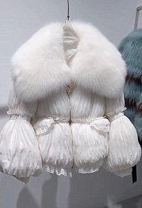 Женская распродажа из искусственного меха, осенне-зимняя женская короткая французская куртка в стиле принцессы с объемными рукавами, теплое пальто 2023, пуховик с большим воротником 231117