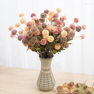 Dekoratif çiçekler yapay sahte servet diken top uzun şube çiçek bitki düğün ev oturma odası yatak odası yemek mal dekorasyon
