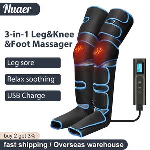 Массагеры ног Nuaer Foot Leg Massager Перезаряжаемая воздушная массажер, способствуя облегчению кровообращения.