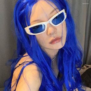Güneş gözlüğü 2000 stil cozmo moda buhar punk hippi ay gotik y2k mavi vintage spor festival aksesuarları komik gözlük