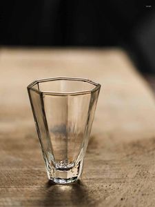 Weingläser Ins Popluar Handmade Glass Cup Japan Style Tea Transparent Octagonal Retro Drinkware 60ml