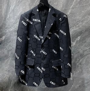 Erkek Suit Blazers tasarımcısı bahar iş rahat siyah takım elbise erkekler lüks moda ince fit ofis adam blazer üst tek yanık ceketler