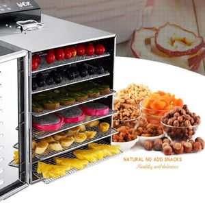 Desidratador de alimentos 6 camadas máquina de secagem de frutas secador de vegetais doméstico aço inoxidável secador de ar de alimentos 400w com timing9313547