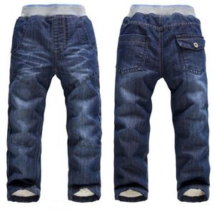 Overalls Little boys warm winter jeans Kids casual good quality thick velvet denim pants for boys 1-5 years 230419