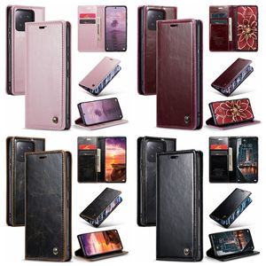 Caseme Leather Wallet Case для одного плюс 11 Xiaomi 13 Lite Pro Redmi 12C 11A Примечание 12 4G Business Closure Suck Fashion Crazy Horse Horser Flip Cover Id Card Card мешочки