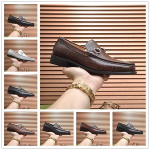8 Model Lüks Marka Deri Ayakkabı Siyah Bordo Timsah Baskılar Saçlı Toe Sıradan Erkek Tasarımcı Elbise Ayakkabıları Somuncu Ayakkabılarda Men
