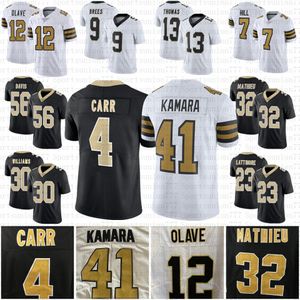 Alvin Kamara Derek Carr Drew Brees Futbol Formaları Demario Davis Michael Thomas Taysom Hill Chris Olave Williams Marshon Lattimore Demario Davis Tyrann Mathieu