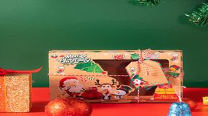 12 шт., рождественские коробки с прозрачным окном, упаковка для печенья, десерта, чехол для хранения конфет, новогодний фестиваль, подарочная упаковка Box6342015