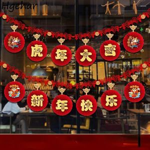 Parti dekorasyon pankartları Çin yılı 2023 kırmızı mutluluk ev asılı duvar karakterleri bahar festivali geleneksel