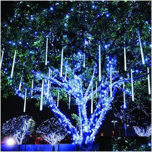 Noel Süslemeleri 30cm LED Meteor Duş Yağmur Tüpü Çelenk Açık Işık Dize Ev Süsü için Noel Dekor Navidad Natal NE DH37Y
