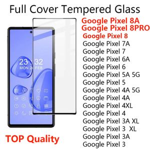 Полное покрытие из закаленного стекла, защитная пленка для экрана телефона Google Pixel 8 PRO 8A 8 7 7A 6A 6 5 5A 4 4A 3 3A XL 5G оптом в пакете OPP