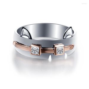Cluster Rings Zhjiashun Luxury Natural Diamond 14k 585 White Gold Wedding Ring для Woen Real Bands подарки ювелирных изделий