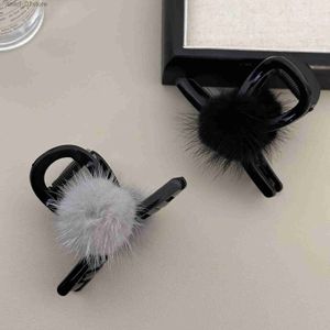 Haarspangen, Haarspangen, Haar-Accessoires, Clip für Frauen, Mädchen, Pin, schwarz, Winter, pelzige Krabben, neu in Geschenk, koreanischer Stil, Catch K Sweets 2023L231120