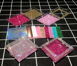 3D Yanlış Kirpikler Ambalaj Boş Kirpik Kılıfı Bling Glitter Kirpik Kutusu Kirpiksiz