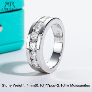 Alyans Anujewel 4mm alyans 925 STERLING Silver Lab Oluşturuldu Elmas Band Ring Erkek Kadınlar Halka Özelleştirilmiş Mücevherler231118