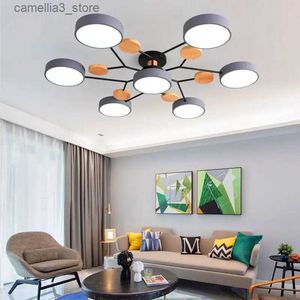 Ceiling Lights Nordic Style Living Room Ceiling Chandelier Bedroom LED Ceiling Light Kitchen Wooden Chandelier Dining Room Lamp Aisle Lighting Q231120