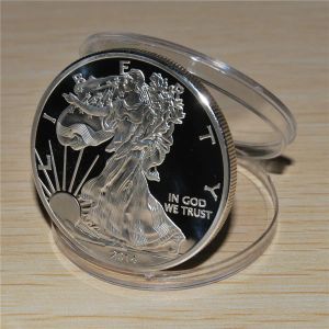 Frete grátis 1 unidade/lote2014 American Eagle Liberty 1oz prata fina 1 moeda de um dólar, efeito espelho