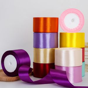 25Yards/Roll Wedding Gift Wrapping Ribbons Bow for DIY Crafts 50mm Polyester Satin Ribbons Christmas Home Decor Accessories Tape
