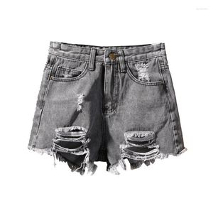 Frauen Jeans Frauen lässig Jean Shorts Summer Style Slim Chic Ladies High Taille Wide Bein gerissen lose Plus Size