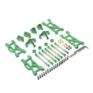 Brinquedos de transformação Robôs WLtoys 104001 104002 RC Peças de reposição de carro Kit de metal de atualização Copo da roda traseira Frente Direção Pull Rod Braço oscilante Conjunto de sete peças 231118