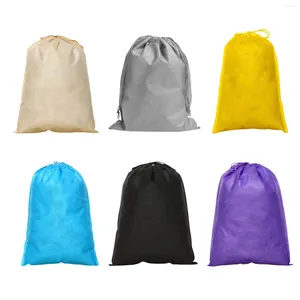 Sacos de armazenamento atacado pacote impermeável sapato bolso organizar saco de tecido não tecido drawstring caso de higiene pessoal 6 pc