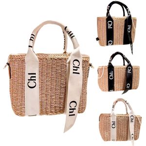 Роскошные выходные дизайнер Raffias Strail Shop Bags Womens Fashion Woody Basket Beach Tote Mugs Mens отдых с большими сцеплениями переплетение плетение с крестообразным плечо.