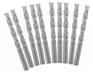 Yepyeni 10pcs 3175x22mm çift flüt spiral kesici CNC yönlendirici bitleri ahşap akrilik matkap173064