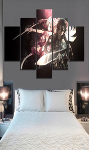 Baskılar Ana Sayfa 5 Panel Kılıç Sanatı Çevrimiçi Anime Duvar Modüler Poster Resim Tuval Oturma Odası Dekorasyon Çerçeveli8157488