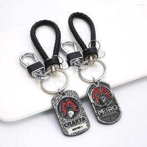 Клавные ПК Игра Metro Exodus 2033 Keychain Dog Tag Pendant Keyring Men Car Metal Key Chain