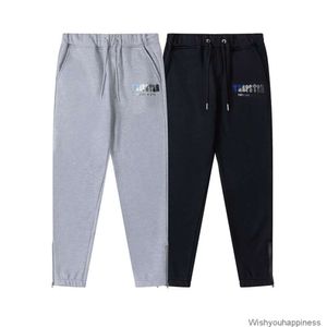 Designers Calça Casual Calças Sweatpants Nicho Rap Trendy BR Trapstar Azul Toalha Branca Bordada Pelúcia High Street Casual Calças Soltas Outono Inverno