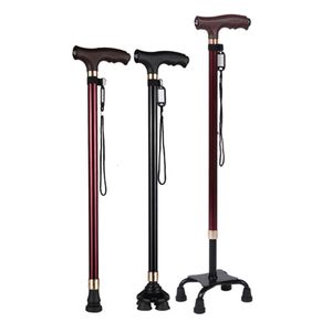 Trekking Poles Non-slip Walking Sticks For The Elderly Retractable Aluminum Alloy Multifunctional Cane With Led Light Old Men Crutch 230419