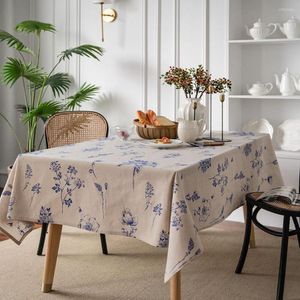 Table Cloth Pastoral Rectangular Dining Cover Retro Flower Tea Towel Cotton Linen Desk Background Fabric For Party