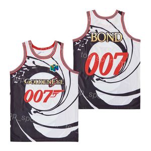 Film Basketbol 007 James Bond Jersey Altın Göz R.I.P Sean Connery Man Siyah Yuvarlak Boyun Yaz Hiphop Lisesi Nakış Üniversitesi Spor Hayranları Vintage