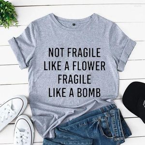 Erkek tişörtleri bir çiçek bombası gibi kırılgan değil kadınlar tshirt üstleri lady yong kız en iyi tee hipster giyim için gündelik komik gömlek