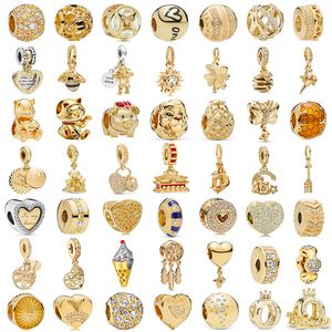 925 Sterling Silver Pandora Fashion Charme Golden Pig Fortune Buscation Bee é adequado para acessórios de jóias de pulseira primitiva feminina Acessórios de moda