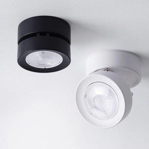 Tavan Işıkları LED Yüzey Monte Downlight Cob Spotlight Işık 5W7W10W15W Katlanabilir 360 Derek Dönen Arka Plan Duvar Aydınlatma