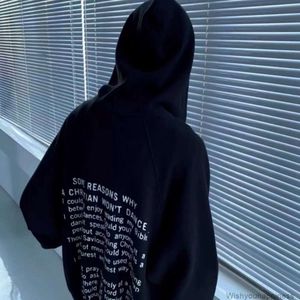 Sweatshirts Erkek Kadın Tasarımcı Hoodies Moda Sokak Giysesi Erd Melankolik Zengin İkinci Nesil Çapraz Slogan Mektubu Fermuarı Kazak Kapşonlu High Street Çift FA