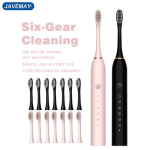 Toothbrush Sonic Electric Toothbrush Adult Smart Timing Tooth Brush Teeth Whitening Fast USB Rechargeable Toothbrush Replacement Head J189 230419