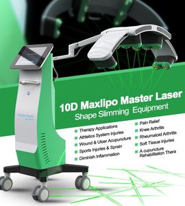 10D Diyot Lazer Fizyo Zayıflama Makinesi 532nm Dönen Yeşil Işık Soğuk Lazer Kilo Kaybı Yağ Yanan Vücut Heykel Cihazı LLLT Zümrüt Lazer